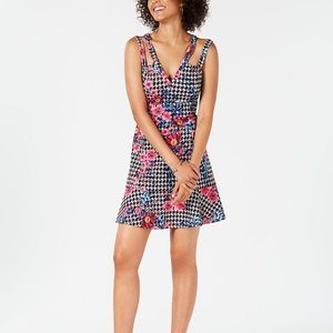 GUESS Mixed-Floral Print Fit & Flare Dress, Created for Macy’s
